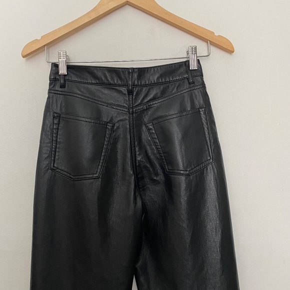 Aritzia Wilfred The Melina Vegan Faux Leather Grunge Straight Leg Pant in Black - Picture 5 of 6